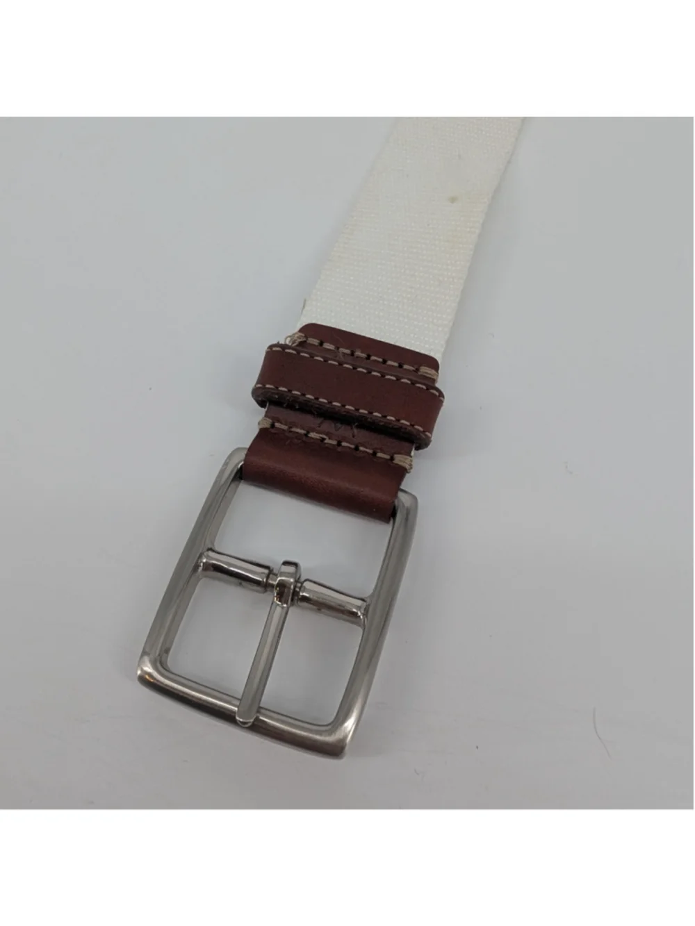 Martin Dingman Country Club White Webbing Belt Leather Trim Men’s 42 Golfcore
